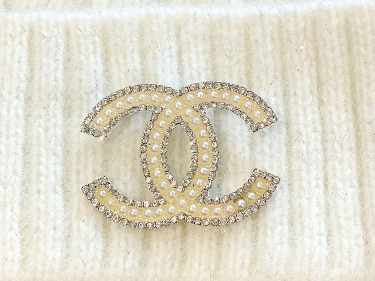 Silver Rhinestone & Pearls Charm Beanie – CostaKini