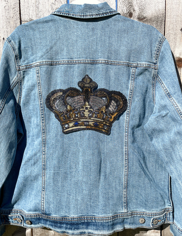 Sequin Crown Jean Jacket
