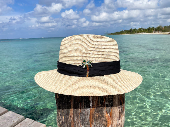 Rhinestone Palm Tree Panama Hat