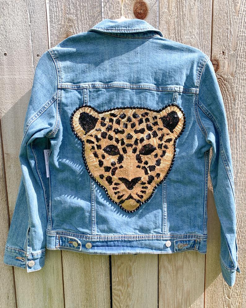 Jean Jacket Custom Sequin Jacket Diamond Bling Jacket /Rhinestone