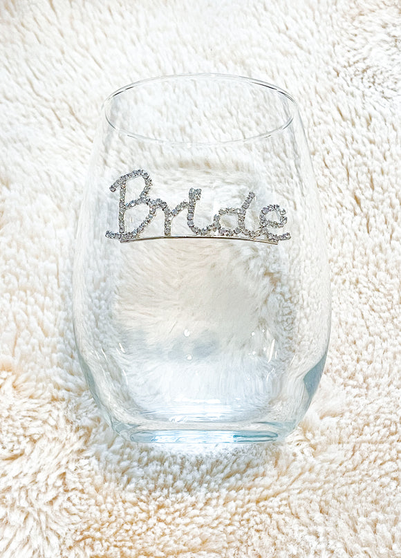 Bridal Stemless Wine Glasses