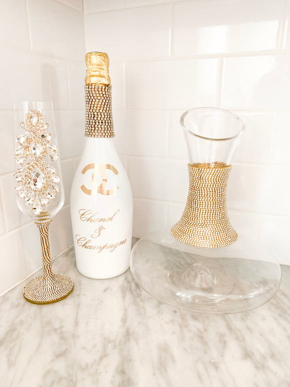 Wine & Champagne Glasses - Rhinestone Stem