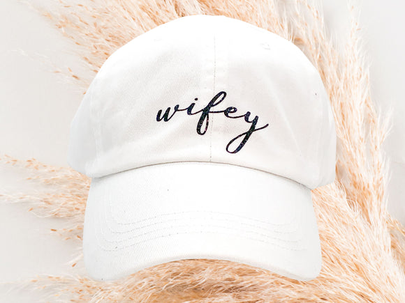 Custom Glitter Wifey High Ponytail Hat