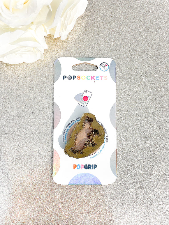 Matte Gold Druzy Geode Crystal Gold Edged Phone Popsocket 5