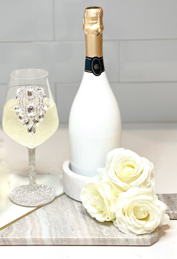 Glam Crystal Rhinestone Stem Wine Glasses