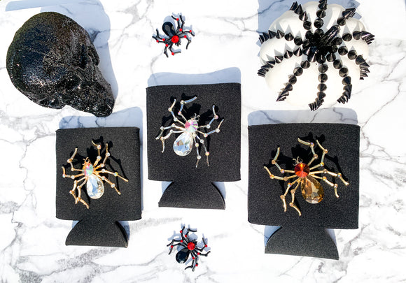 Rhinestone Spider Halloween Coozie