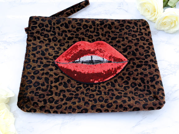 DESIGN YOUR OWN Furry Leopard Clutch