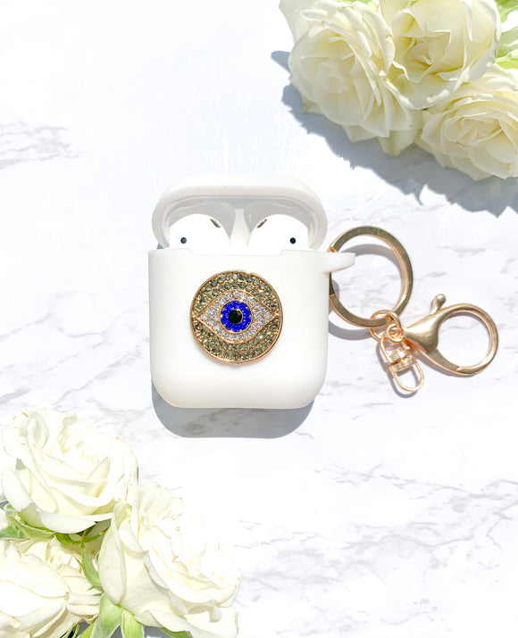 Rhinestone Evil Eye AirPods Case - Customize Your Case Color!