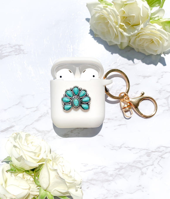 Silver and Turquoise AirPods Case - Customize Your Case Color!