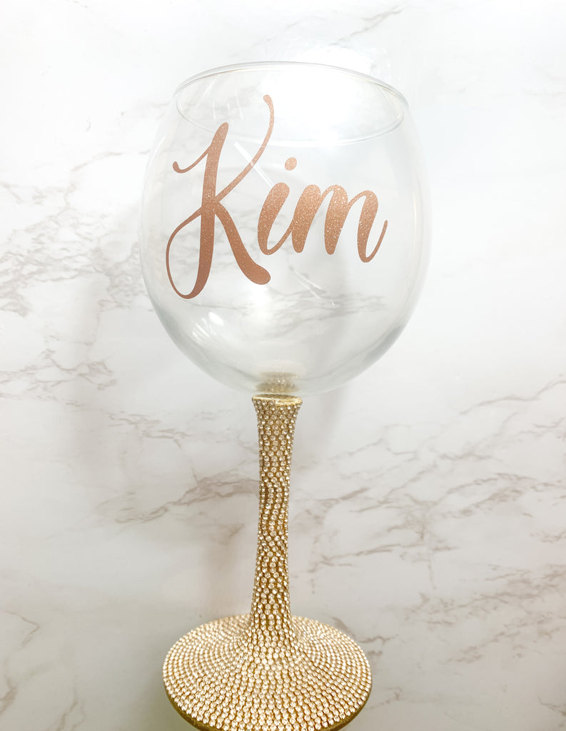 Glitter wine glass, Wedding Decoration, White Wine Glass, Red Wine Glass,  Bling