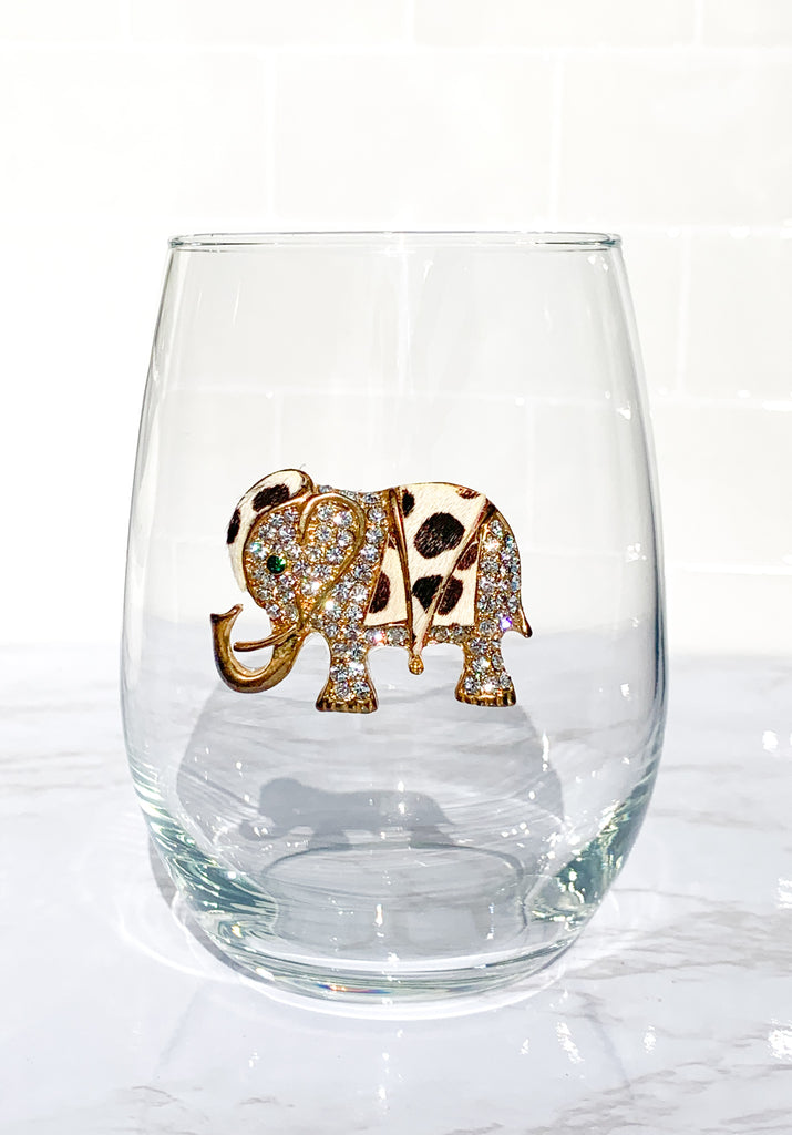 Elephant Stemless Wine Glass