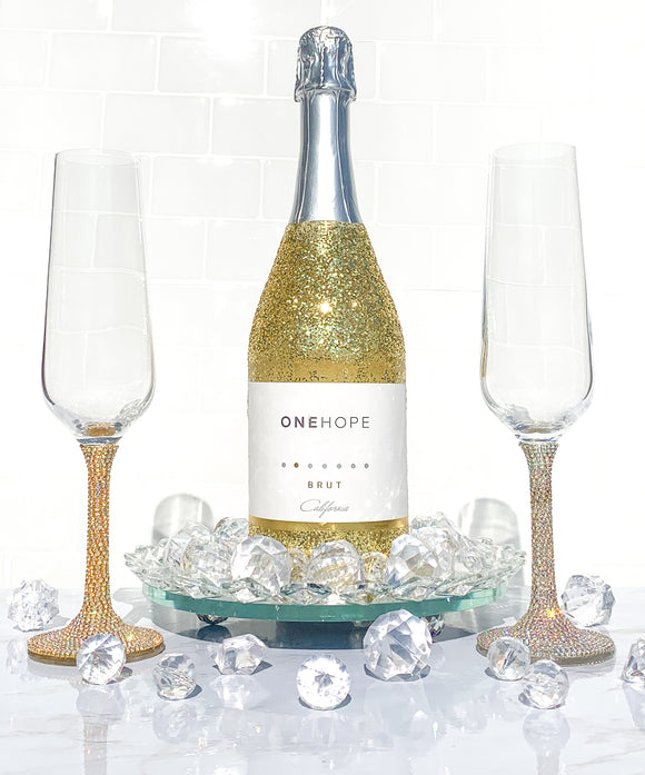 Rhinestone Stem Champagne Glasses - Buy More & Save!